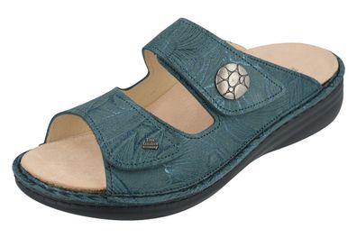 FINN Comfort Moorea Damen Pantolette blau petrol Fall Glattleder