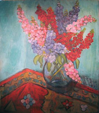 Ölgemälde 1989 Lorette Peltz Blumen /2997
