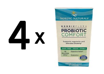 4 x Nordic Flora Probiotic Comfort, 15 billion CFU - 30 caps