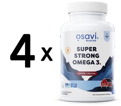 4 x Super Strong Omega 3, 500 EPA / 250 DHA - 90 softgels