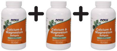 3 x Calcium & Magnesium with Vit D and Zinc - 240 Softgels