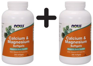 2 x Calcium & Magnesium with Vit D and Zinc - 240 Softgels