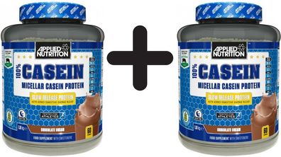 2 x 100% Casein Protein, Vanilla - 1800g