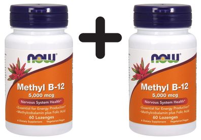 2 x Methyl B-12 with Folic Acid, 5000mcg - 60 lozenges