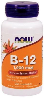 Vitamin B-12 with Folic Acid, 1000mcg - 250 lozenges