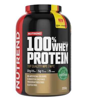 100% Whey Protein, Banana + Strawberry - 2250g