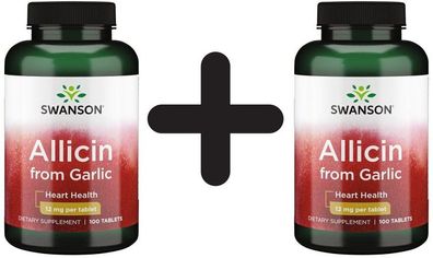 2 x 100% Pure Allicin, 12mg Maximum-Strength - 100 tabs