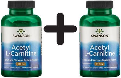 2 x Acetyl L-Carnitine, 500mg - 100 vcaps