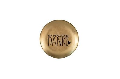 Gift Company Love plates, Glasteller S, Ein herzliches Danke, gold, 1061103021 1 St