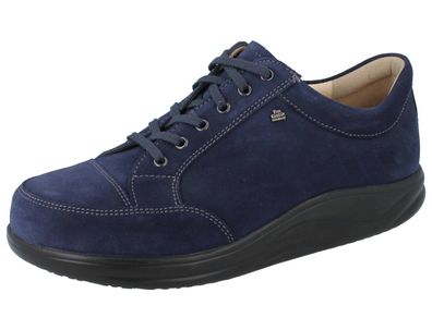 FINN Comfort Finnamic Huelva Herren Halbschuhe Schnürschuhe blau indigo Velour