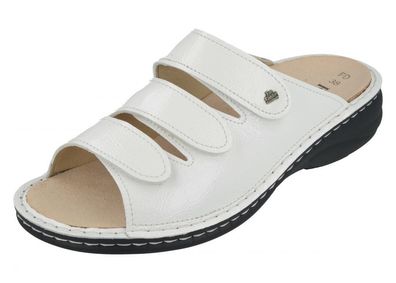 FINN Comfort Hellas Damen Pantolette weiß Knautschlack Leder