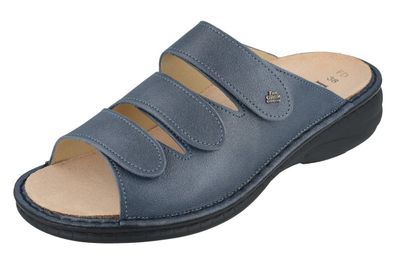 FINN Comfort Hellas Damen Pantolette blau steel Ancona Glattleder