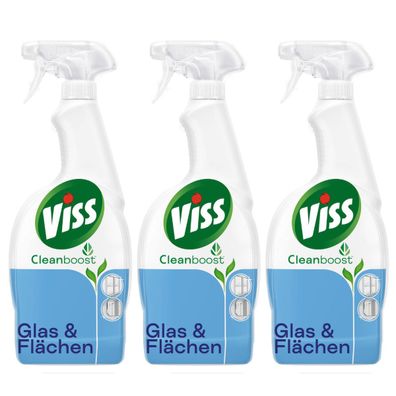 Viss Glas und Flächen Kraft und Glanz Reinigungsspray 750ml 3er Pack