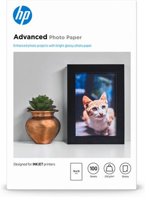 HP Advanced Fotopapier, glänzend - 100 Blatt/10x15 cm, randlos