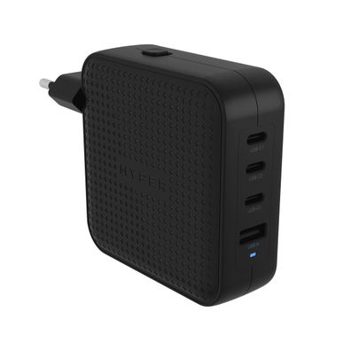 Hyper HyperJuice 100W USB-C GaN Travel Charger (3C+1A) - Black