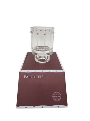 Partylite Teelichthalter Simple Elegance mit Swarovski Steinen Kerzenhalter Glas