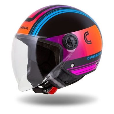 Jethelm Roller Helm Motorradhelm Handy Metropolis Cassida schwarz mit Visier