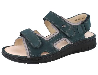 FINN Comfort Wanaka Soft Damen Herren Sandale petrol mouse Oilbuk Nubuksoft