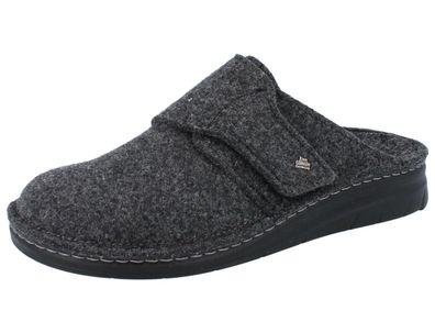 FINN Comfort Zams Herrenhausschuhe Clogs grau anthrazit Wollfilz