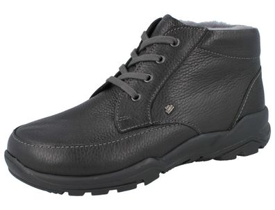 FINN Comfort Aibling Herren Stiefel schwarz Hillcrest Glattleder Lammfellfutter