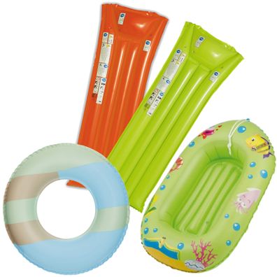 Wehncke - Kinderbade-Set Schwimmring, Kinderboot, Luftmatratze Boot Kinder