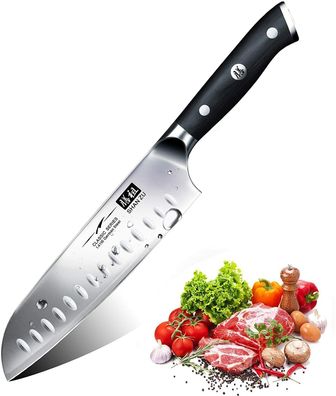 SHAN ZU Santokumesser Kochmesser Küchenmesser Geschenkbox Klinge 18cm Küche