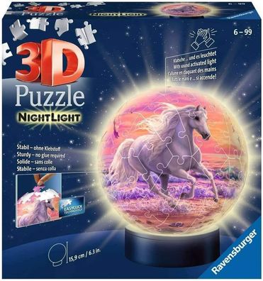Ravensburger 11843 3D Puzzle Pferde am Strand Nachttischlampe Kinder ab 6 Jahren