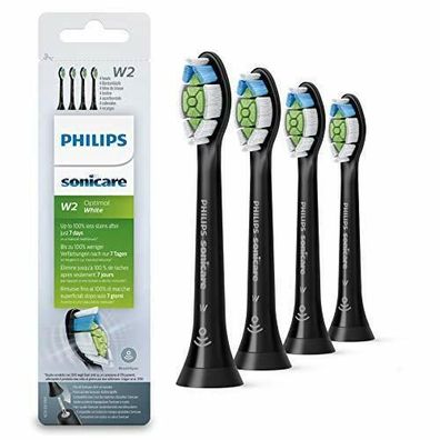 Philips HX6064/11 Original Ersatz Aufsteckbürste Optimal White 4er Pack Schwarz