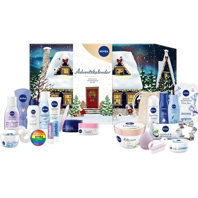 NIVEA Adventskalender 2021 Weihnachtskalender Verwöhnmomente Pflegeprodukten