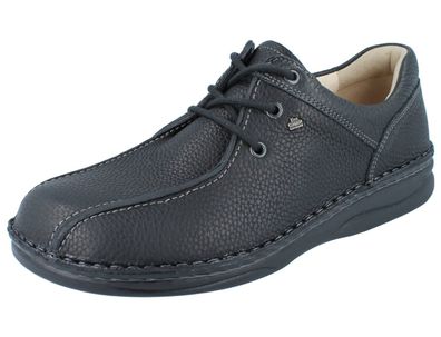 FINN Comfort Norfolk Herren Halbschuhe Schnürschuh schwarz Hillcrest Glattleder