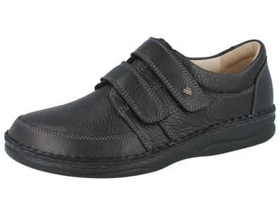 FINN Comfort Wicklow Herren Kletthalbschuhe schwarz Hillcrest Glattleder