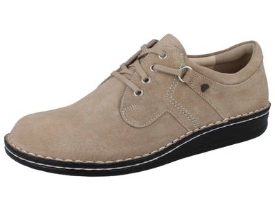 FINN Comfort Vaasa Herren Halbschuhe Schnürschuhe beige taupe Soft Nubukleder