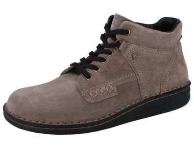 FINN Comfort Linz Herren Boot Schnürschuhe hellgrau oxide Soft Nubukleder