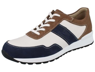 FINN Comfort Prezzo Herren Halbschuhe Schnürschuhe blau weiß atlantic Leder