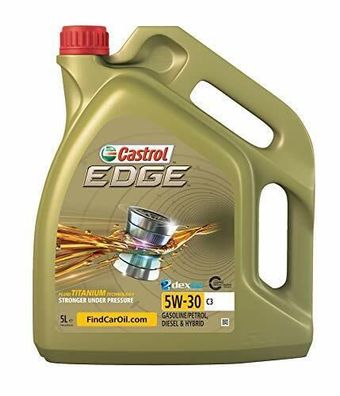 Castrol 468548 EDGE C3 5W-30 C3 Motorenöl Hybridfahrzeuge Titanium Fluid 5 Liter