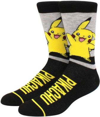 Pokemon Pikachu Socken - Gelbe Pikachu Cartoon Lustige Motiv-Socken in 3/4-Länge