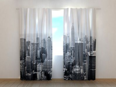 Fotogardine "New York schwarz-weiss" / HxB: 175x240 cm / Gabardine / Schlaufen