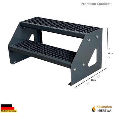 Treppe Freistehend 2 Stufen Ganz Anthrazit H:38cm