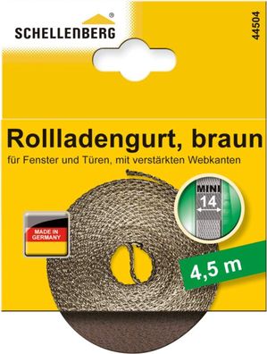 Schellenberg 44504 Rolladengurt 14 mm x 4,5 m System MINI, Rollladengurt, Gurtband, R