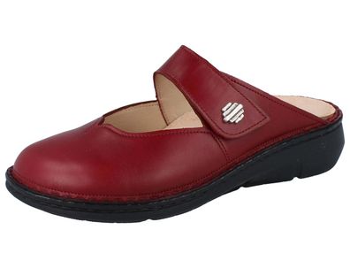 FINN Comfort Roseau Damen Clog rot carmine Sierra Glattleder