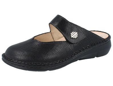 FINN Comfort Roseau Damen Clog schwarz black Holly Glattleder