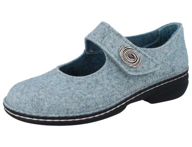 FINN Comfort Ramsau Damen Filz Halbschuhe Hausschuhe blau sky Doublefilz