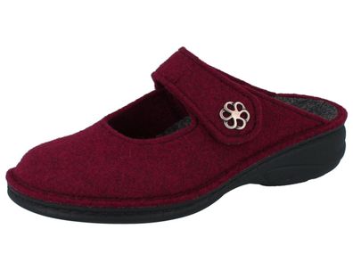 FINN Comfort Brig Damen Clogs Hausschuhe rot cassis Wollfilz