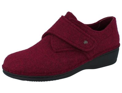 FINN Comfort Adelboden Damen Hausschuhe rot cassis Wollfilz