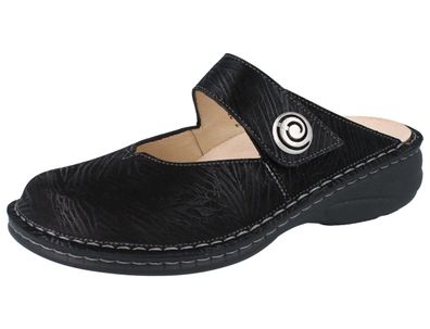 FINN Comfort Canaro Damen Clog schwarz nero Crumble Nubukleder