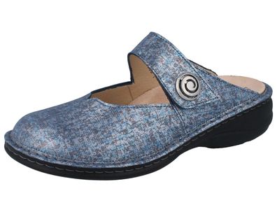 FINN Comfort Canaro Damen Clog blau jeans Strada Glattleder