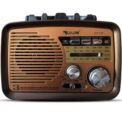 Radio Bluetooth FM, Nostalgie Radio Holzoptik Gold Retoo