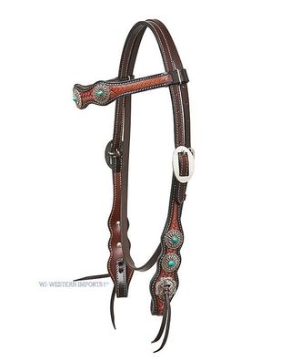 WI Horseman´s Tack Trense Oldstyle Navajo Conchas türkis Westerntrense VB Cob