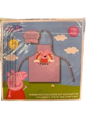 Peppa Pig Kinder Kochschürze mit Kochmütze Lila