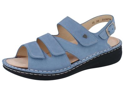 FINN Comfort Praia Damen Sandalen blau blue Nubuk